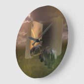 Hippopotamus fällt in Liebe mit dem Geschichtsbuch Große Wanduhr (Winkel)