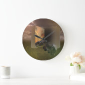 Hippopotamus fällt in Liebe mit dem Geschichtsbuch Große Wanduhr (Zuhause)