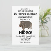 Hippopotamus Funny Niedlich Hippo Geburtstag Einladung (Stehend Vorderseite)