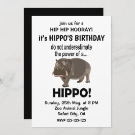 Hippopotamus Funny Niedlich Hippo Geburtstag Einladung