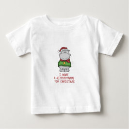 Hippopotamus für Weihnachten - niedlicher Baby T-shirt
