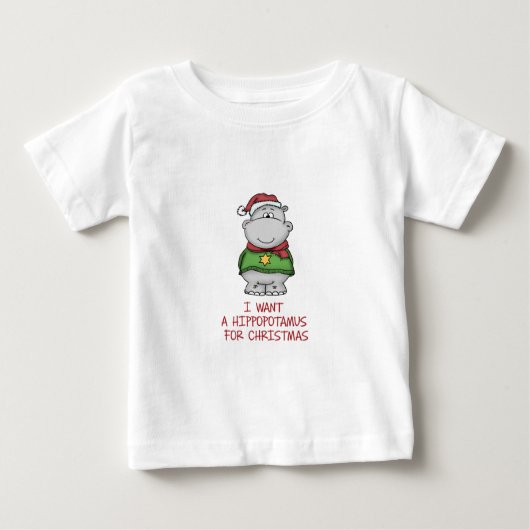 Hippopotamus für Weihnachten - niedlicher Baby T-shirt (Vorderseite)