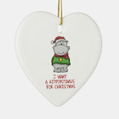 Hippopotamus für Weihnachten - niedlicher Keramikornament (Rechts)