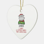 Hippopotamus für Weihnachten - niedlicher Keramikornament (Links)