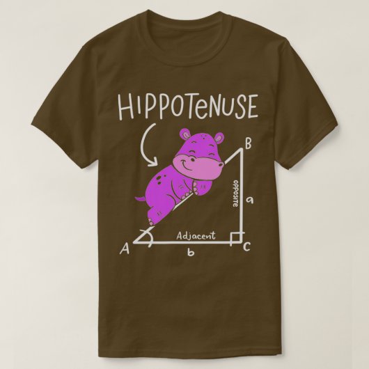 Hippopotamus Geometry Funny Math Lover Hypotenuse T-Shirt (Design vorne)