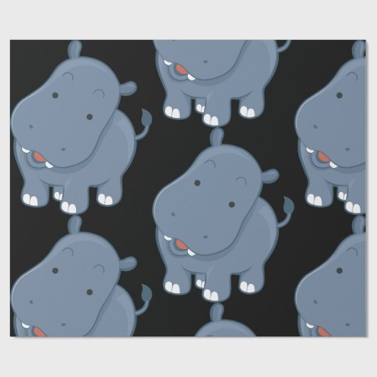 Hippopotamus Geschenkpapier (Flach)