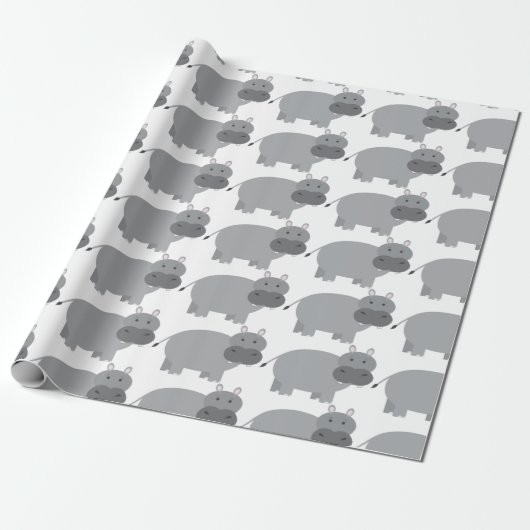 Hippopotamus Geschenkpapier (Ungerollt)