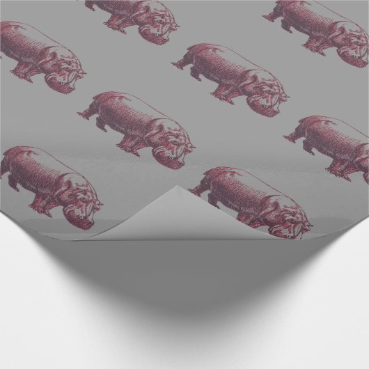 Hippopotamus Geschenkpapier (Ecke)