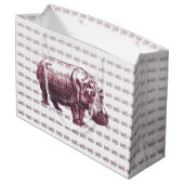 Hippopotamus Große Geschenktüte (Rückseite Schrägansicht)