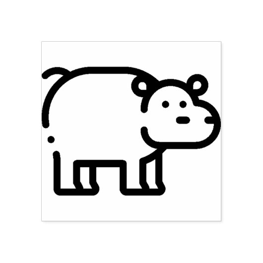 Hippopotamus Gummistempel (Prägung)