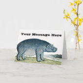 Hippopotamus - Hippo - Afrika Tier - Niedliches Hi Karte (Gelbe Blume)