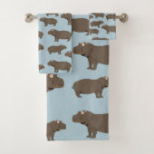 Hippopotamus Hippo Pattern Badhandtuch Set (Insitu)