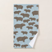 Hippopotamus Hippo Pattern Badhandtuch Set (Handtuch)