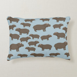 Hippopotamus Hippo Pattern Dekokissen