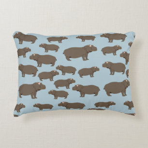 Hippopotamus Hippo Pattern Dekokissen