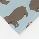 Hippopotamus Hippo Pattern Fleecedecke (Ecke)