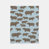 Hippopotamus Hippo Pattern Fleecedecke (Vorderseite)