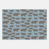 Hippopotamus Hippo Pattern Geschenkpapier Set (Vorderseite 2)