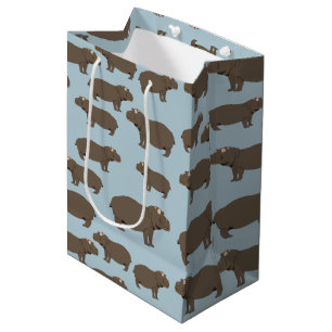 Hippopotamus Hippo Pattern Mittlere Geschenktüte