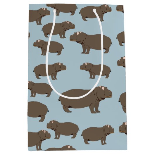 Hippopotamus Hippo Pattern Mittlere Geschenktüte (Vorderseite)