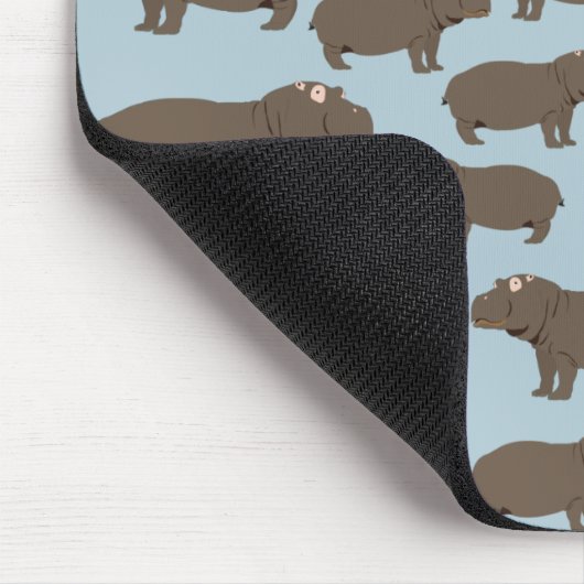 Hippopotamus Hippo Pattern Mousepad (Ecke)