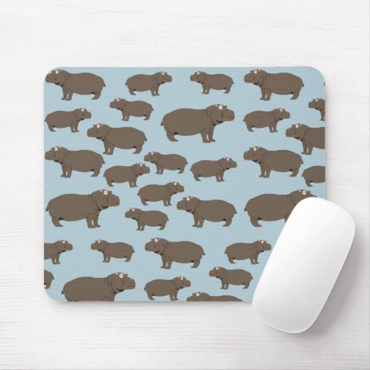 Hippopotamus Hippo Pattern Mousepad (Mit Mouse)