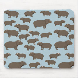 Hippopotamus Hippo Pattern Mousepad