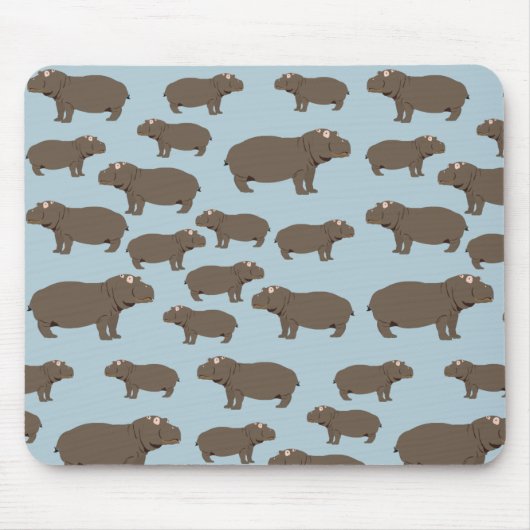 Hippopotamus Hippo Pattern Mousepad (Vorne)