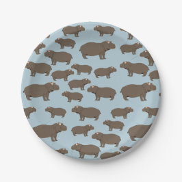Hippopotamus Hippo Pattern Pappteller