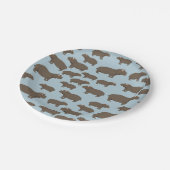 Hippopotamus Hippo Pattern Pappteller (Schrägansicht)
