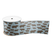 Hippopotamus Hippo Pattern Satinband (Spule)
