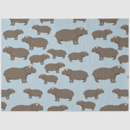 Hippopotamus Hippo Pattern Seidenpapier (Vorderseite)