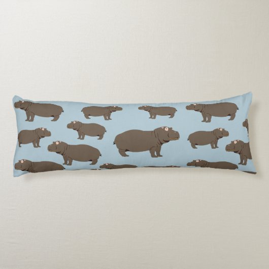 Hippopotamus Hippo Pattern Seitenschläferkissen (Rückseite)