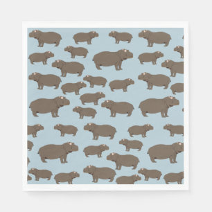 Hippopotamus Hippo Pattern Serviette