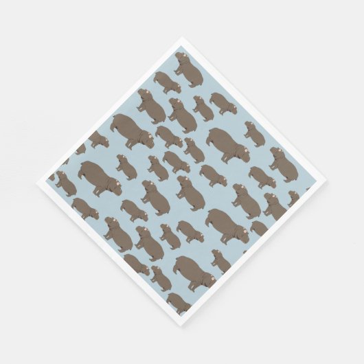 Hippopotamus Hippo Pattern Serviette (Ecke)