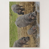 Hippopotamus, Hippopotamus amphibius, Serengeti Puzzle (Vertikal)