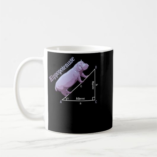 Hippopotamus Hippopotenuse Hippopotamus Funny Math Kaffeetasse (Links)