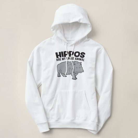 Hippopotamus Hippos Are My Spirit Animal Funny Hip Hoodie (Design vorne)