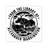 Hippopotamus Hippos nach dem Buchnamen der Wasserb Permastempel (Design)