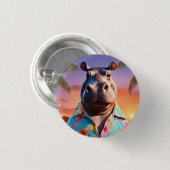 Hippopotamus Holiday Button (Vorne & Hinten)