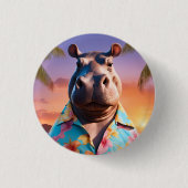 Hippopotamus Holiday Button (Vorderseite)