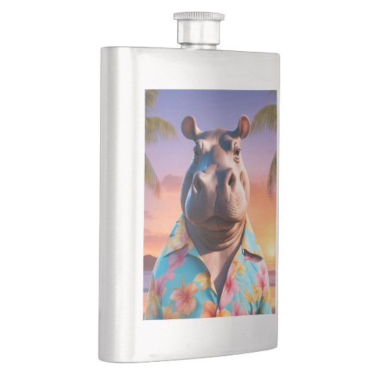 Hippopotamus Holiday Flachmann (Rechts)