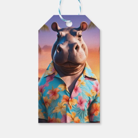Hippopotamus Holiday Geschenkanhänger (Vorderseite)