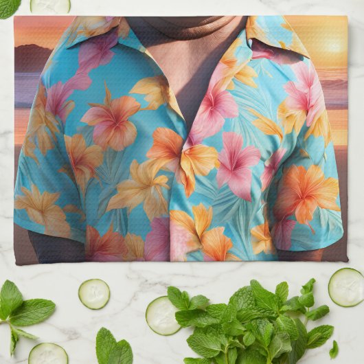 Hippopotamus Holiday Geschirrtuch (Gefaltet)