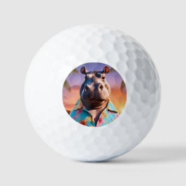 Hippopotamus Holiday Golfball
