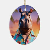 Hippopotamus Holiday Keramik Ornament (Rechts)