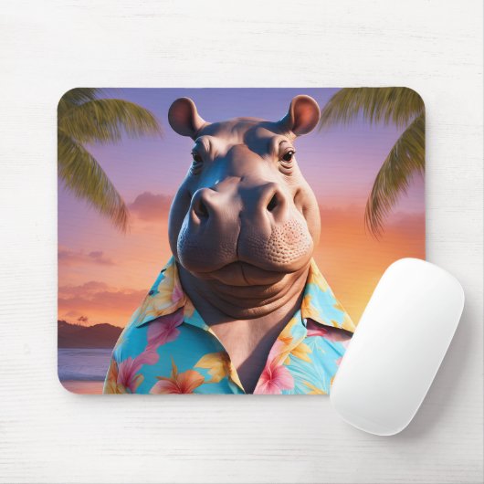 Hippopotamus Holiday Mousepad (Mit Mouse)