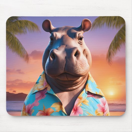 Hippopotamus Holiday Mousepad (Vorne)
