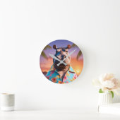 Hippopotamus Holiday Runde Wanduhr (Zuhause)