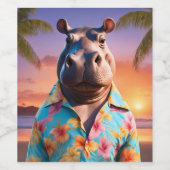 Hippopotamus Holiday Weinetikett (Einzelnes Label)